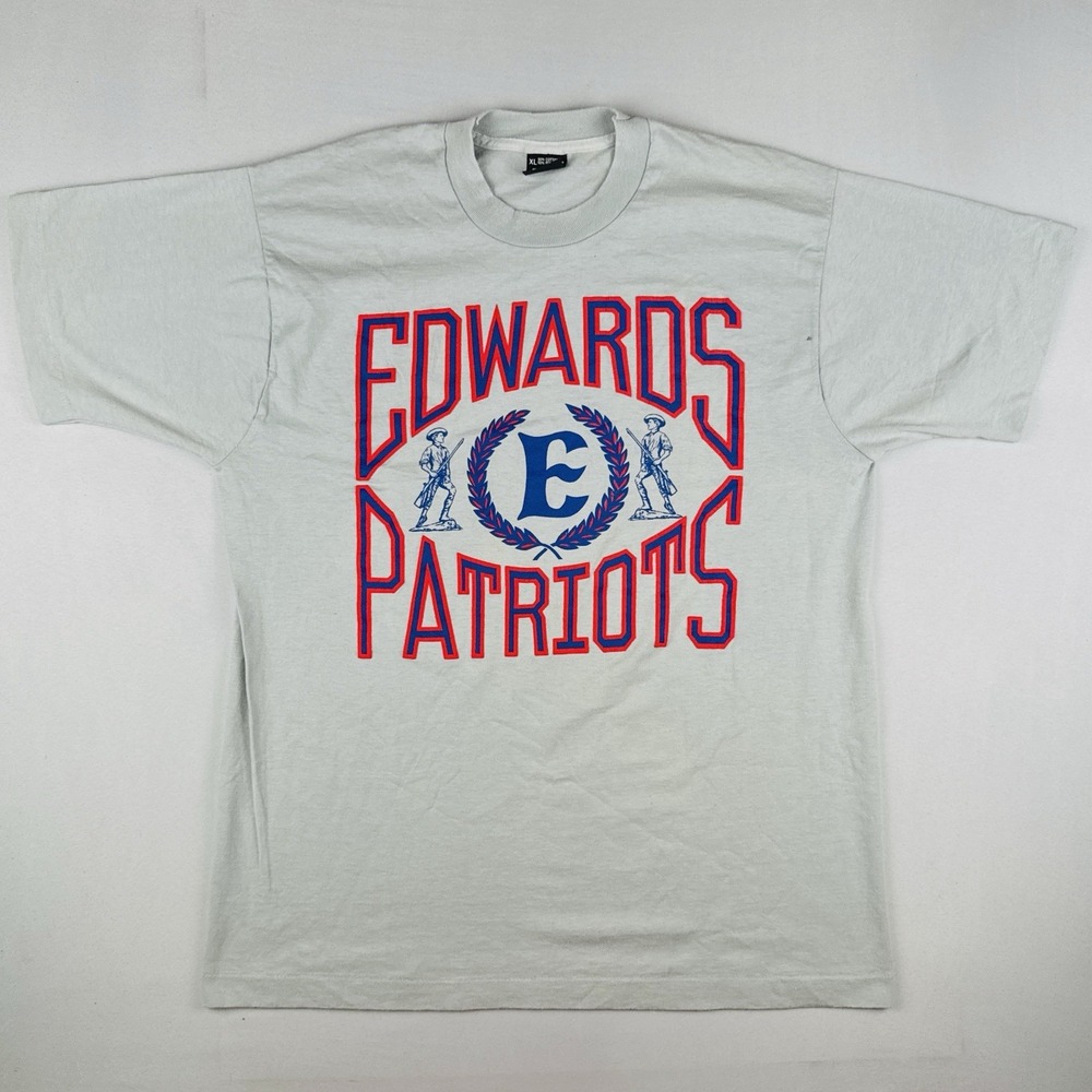 Vintage Edwards Patriots School T Shirt Screen Stars USA Single Stitch XL